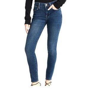Frame Le High Skinny Cropped Jeans in Deep Blue